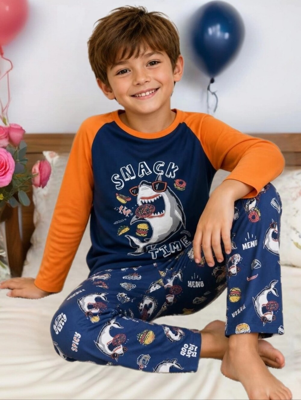 New Shark Snack Time Pajama Set sleepwear Boys